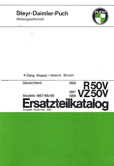 Puch R 50 V, VZ 50 V Motoren, (Deutschland) Ersatzteilkatalog