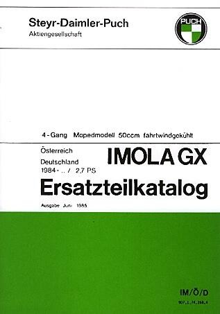 Puch Imola Standard / GX (Deutschland) Ersatzteilkatalog