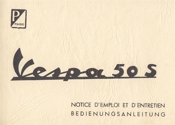 Piaggio Vespa 50 S, Bedienungsanleitung