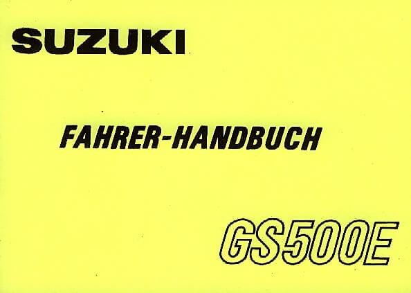 Suzuki GS500E Betriebsanleitung