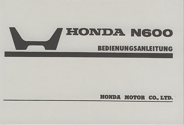 Honda N600 Betriebsanleitung