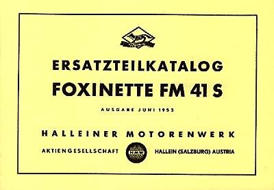 HMW Foxinette FM 41 S, Ersatzteilkatalog (Fahrgestell)