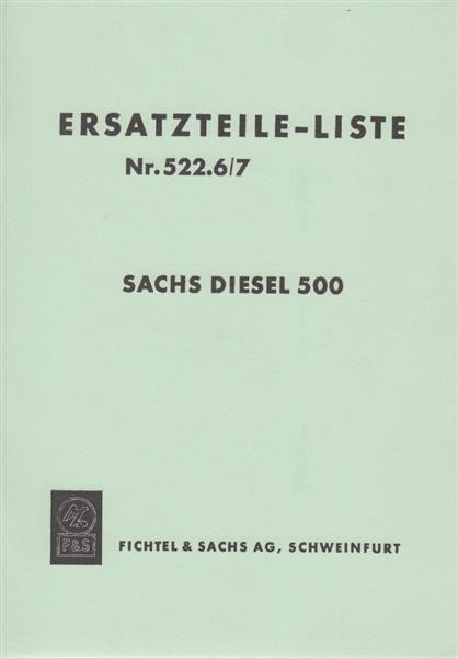 Sachs Diesel 500, Ersatzteil-Liste