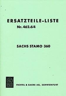 Sachs Stationärmotor Stamo 360, Zweitakt mit Schwungmagnetzünder und Fliehkraftkupplung, Ersatzteilkatalog Nr. 462.6/4