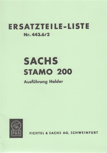 Sachs Stamo 200 - Ausführung für Holder, Ersatzteil-Liste