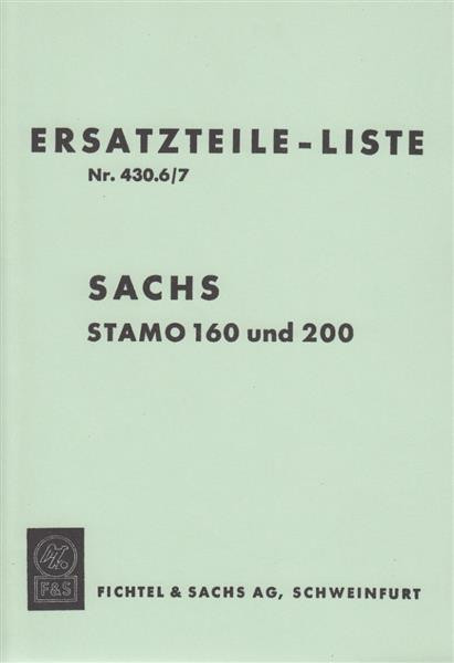 Sachs Stamo 160 und 200, Ersatzteil-Liste