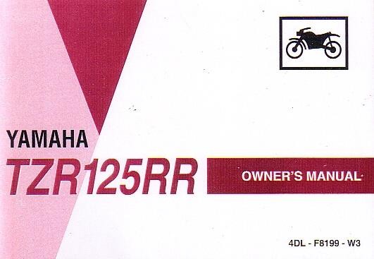 Yamaha TZR 125 RR Owners Manual