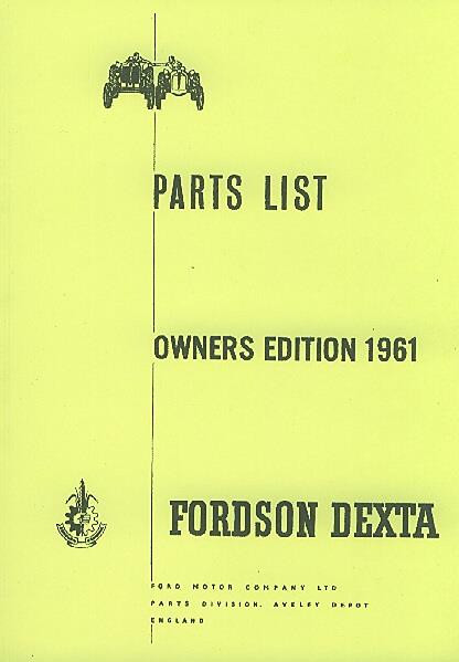 Ford Dexta Parts List