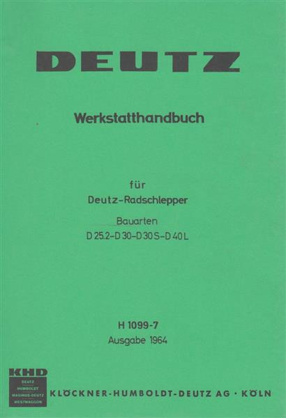 Deutz Radschlepper Werkstatthandbuch