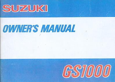 Suzuki GS1000 und GS1000H Owners Manual