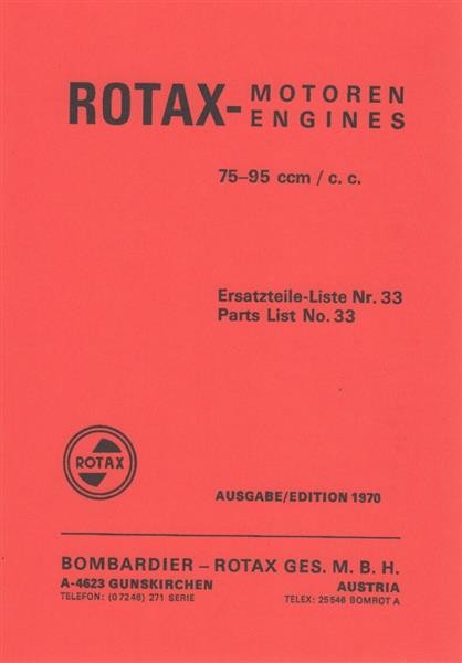 Rotax Motoren 75 - 95 ccm, Ersatzteile-Liste