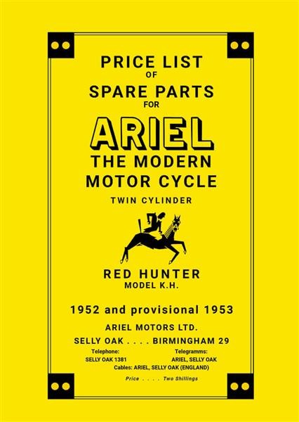 Ariel Red Hunter, Mod. KH, Spare Parts