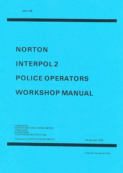 Norton Interpol 2 (Wankelmotor) Police Operations Workshop Manual
