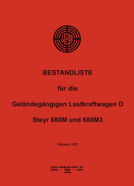 Steyr 680M und 680M3 Lastkraftwagen D Ersatzteilkatalog