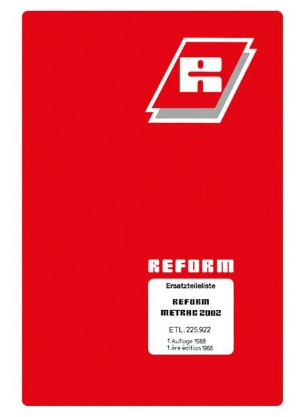 Reform Metrac 2002 Ersatzteilliste