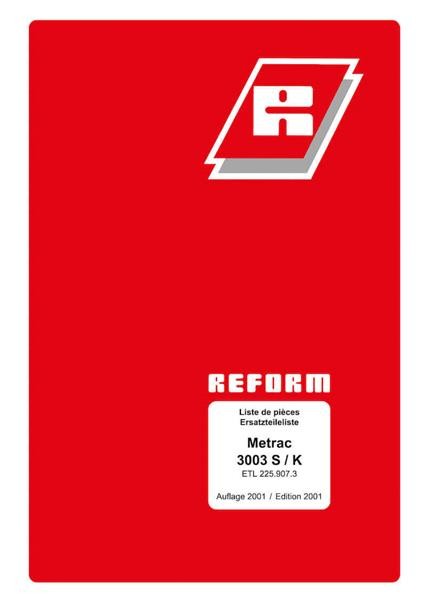 Reform Metrac 3003 S/K Ersatzteilliste