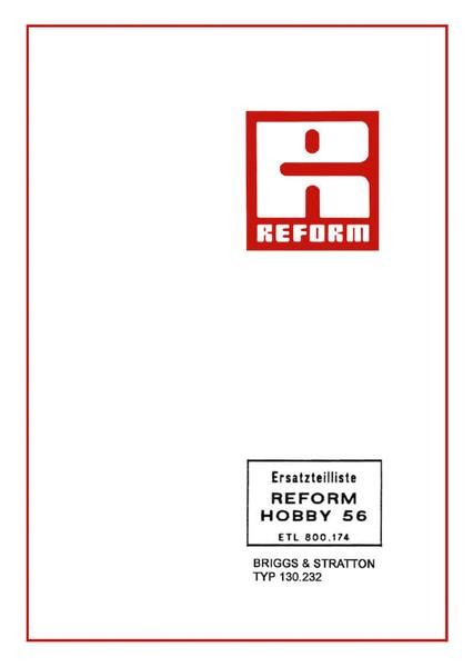 Reform Hobby 56 Ersatzteilliste