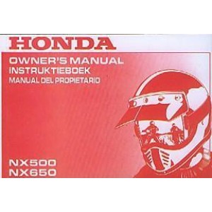 Honda NX500 NX650 Owner´s Manual