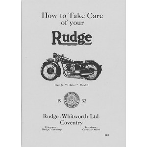 Rudge Ulster Operating Instructions