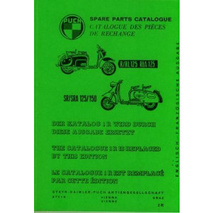 Puch Scooter 125 R/RL/RLA, 125/150 SR/SRA, Spare-parts-list, Catalogue des Piéces de Rechange