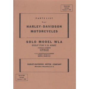 Harley-Davidson WLA, US Armee-Model 1943 Parts Catalouge