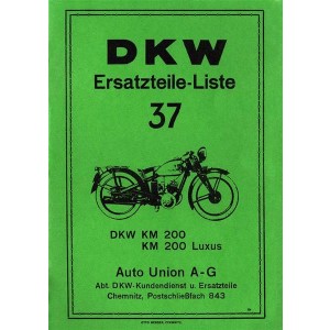 DKW KM200 und KM200 Luxus Ersatzteilliste