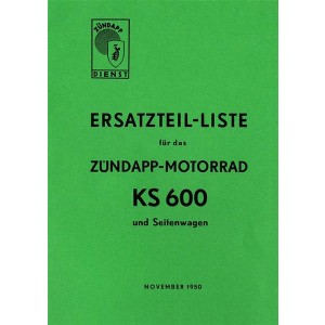 Zündapp KS600 und Seitenwagen Ersatzteilkatalog