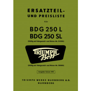 Triumph Boss BDG250L und BDG250SL Ersatzteilkatalog