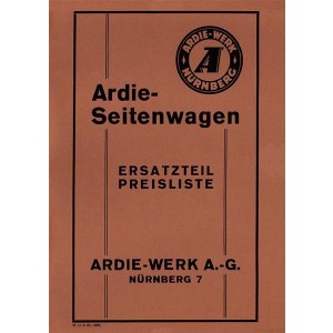 Ardie Seitenwagen 1929 Ersatzteilkatalog