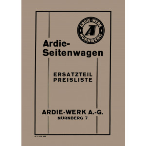 Ardie Seitenwagen 1929 Ersatzteilkatalog
