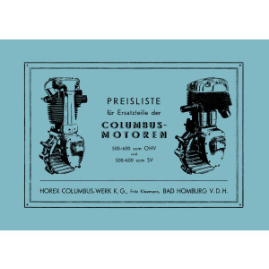Columbus Motoren 500 und 600 ccm OHV und S Ersatzteilkatalog
