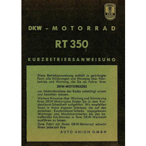 DKW RT350 und RT350S Kurz-Betriebsanleitung