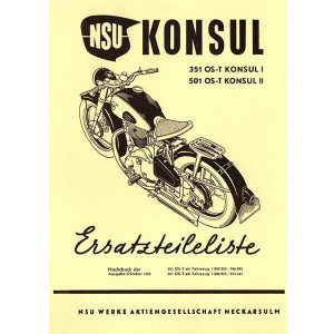 NSU Konsul 351 und 501 Ersatzteilkatalog