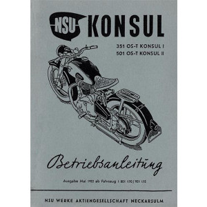 NSU Konsul 351 und 501 Betriebsanleitung