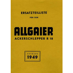 Allgaier R18 Traktor Ersatzteilkatalog