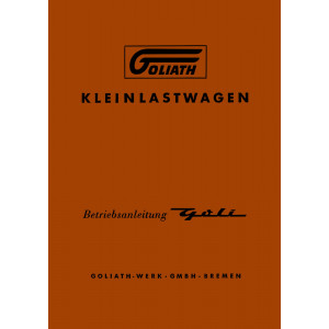 Goliath 3-Rad Kleinlastwagen Betriebsanleitung