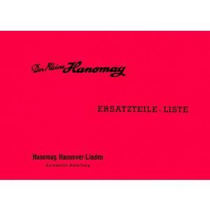 Hanomag Komissbrot Ersatzteilkatalog