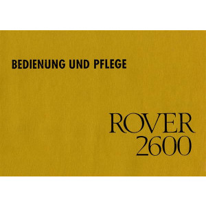 Rover 2600 Betriebsanleitung