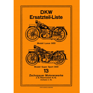DKW Supersport 500 und Luxus 500 Ersatzteilkatalog