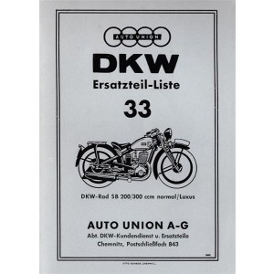 DKW SB200 und SB300 Normal und Luxus Ersatzteilliste