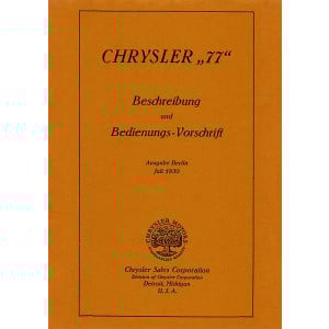 Chrysler 77 Betriebsanleitung