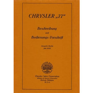 Chrysler 77 Betriebsanleitung