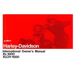 Harley-Davidson XL 1000 & XLCH 1000 Owner's Manual