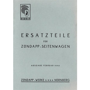 Zündapp Seitenwagen der Wehrmacht Ersatzteilkatalog