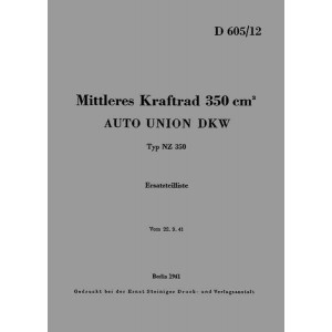 DKW NZ350 WH Ersatzteilkatalog
