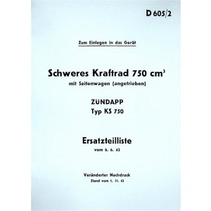 Zündapp KS750 WH mit Seitenwagen Ersatzteilkatalog
