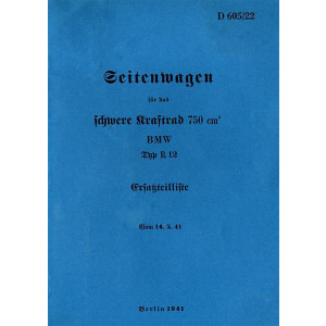 BWM R12 Seitenwagen Ersatzteilliste