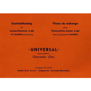 Universal A680 Armee-Motorrad Ersatzteilkatalog