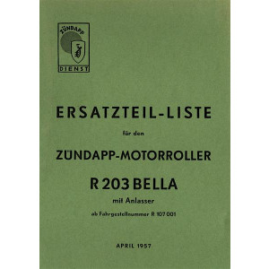 Zündapp Bella R203 Ersatzteilkatalog