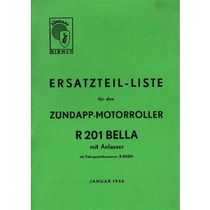 Zündapp Bella R201 mit Anlasser Ersatzteilkatalog